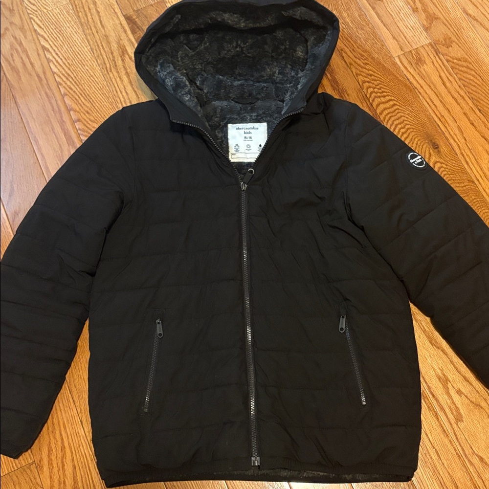 Abercrombie & Fitch Kids Black Puffer Jacket - Picture 2 of 9